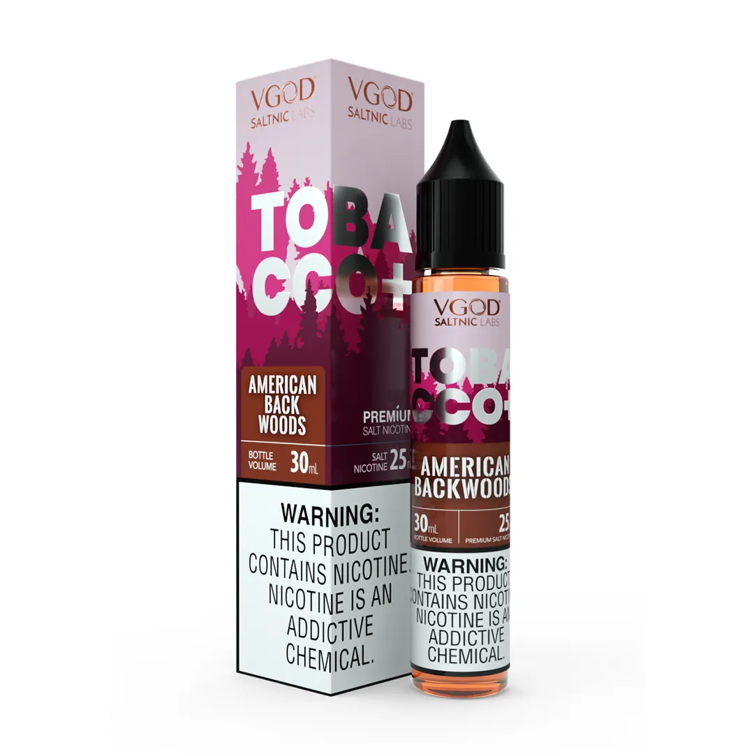 سالت توباکو پلاس آمریکن بک وودز ویگاد | VGOD Tobacco Plus American Back Woods Salt سالت توباکو پلاس آمریکن بک وودز ویگاد | VGOD Tobacco Plus American Back Woods Salt